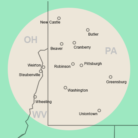 One Heart Wedding Films service area map